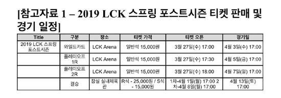 LCK季后赛赛程公布，4月13日春季总决赛