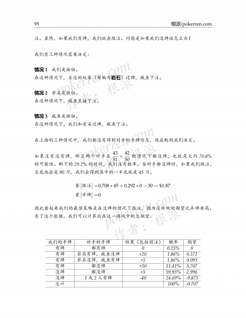 扑克中的数学-第五部分-22: 伙牌