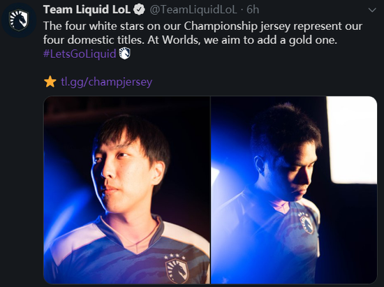 TeamLiquid解释队服细节：目标是加颗金色的星星