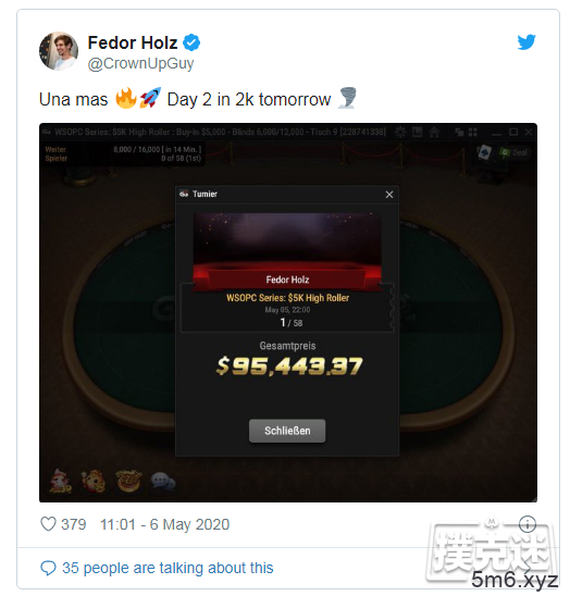 Fedor Holz一周内赢得三个豪客赛