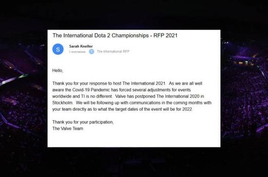 TI11或将推迟至2022年举办