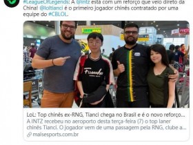 【蜗牛电竞】INTZ确认前RNG上单加盟，天赐成巴西首位中国外援