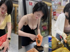 【蜗牛扑克】水果妹「吃勤 Chi Chin」現榨木瓜牛奶引關注　網友：新鮮的奶最讚