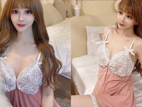 【蜗牛扑克】性感正妹「凱蒂老師」試穿性感睡衣,「粉紅蕾絲款式」超勾人!