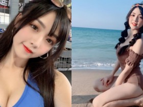 【蜗牛扑克】萌萌的!童顏巨乳妹「哈妮妮」大眼睛電力十足 海邊大曬白皙美體