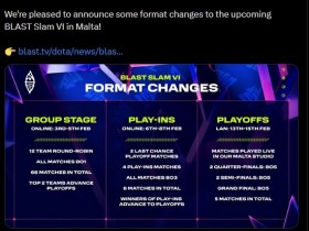 【蜗牛电竞】BLAST SLAM S6赛制公布:淘汰赛全程BO5【EV扑克小游戏官网】