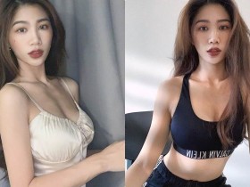 【蜗牛扑克】美豔捲髮妹Chienwei「火辣小蠻腰外露」,側面看還有「超深一條溝」!