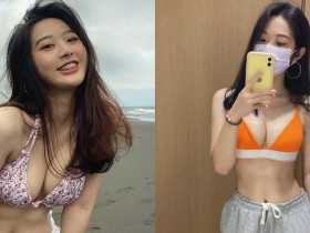 【蜗牛扑克】青春的力量!「正妹大學生」海邊玩耍身材太OP,「美乳腹肌」不愧是啦啦隊女孩!