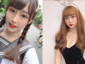 【蜗牛扑克】學生妹子「Angela」笑容超甜,「兔兔裝的深溝」有夠誘人!