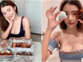 【蜗牛扑克】94愛吃宵夜~「長髮美乳妹」在家享用美食,清涼小背心暗藏「雪白大福」呢