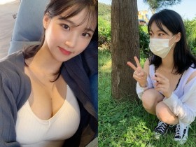 【蜗牛扑克】「蹲在地上的萌妹」其實身材超兇,賞芒草時「展現誘惑線條」!