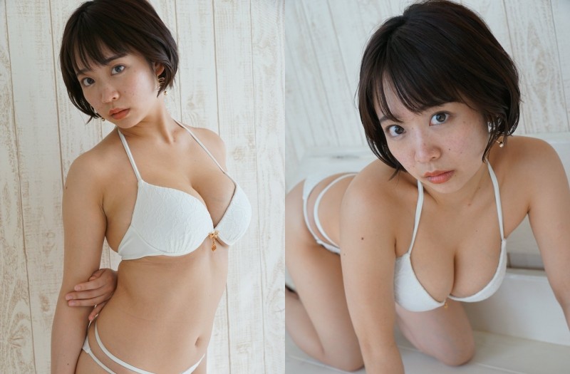 天然乳牛妹「ゆうみ」比基尼解放渾圓雪乳　渾圓飽滿「水滴型乳」隔著螢幕都聞到奶香