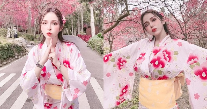 美波女神「Mandi香菱」甜美和服走春拜年，包緊緊都包不住34H的兇猛弧度！