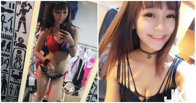 爆乳正妹國旗裝超深V，「比基尼養眼曲線」太讓人瘋狂！