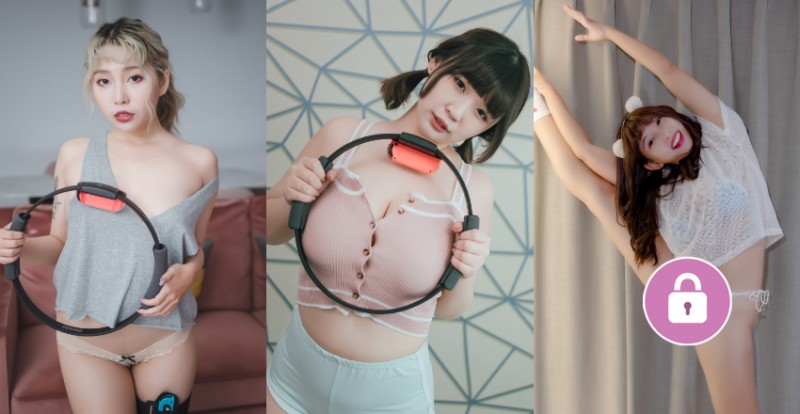 巨乳大冒險！3位奶妹挑戰「JVID健身環系列」　胸前兩顆狂晃！