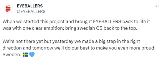 EYEBALLERS：致力于让瑞典CS重回巅峰