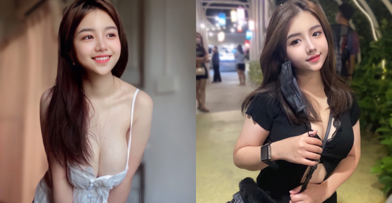 強大乳力！「猛版陳妍希」外出藏不住，背帶深卡「邪惡巨乳」超養眼！