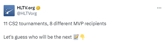 CS新版本目前已举办11届大赛，共产生8位不同MVP获得者