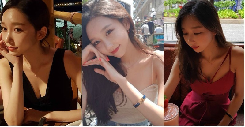 妹子深V夾擊「白嫩大肉包」快要掉出來… 「銷魂畫面」讓人受不了！