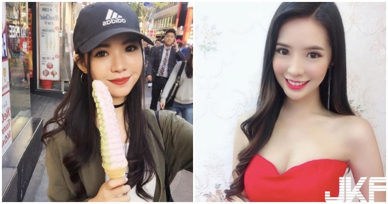 美乳正妹吃冰淇淋「畫面超養眼」，穿低胸裝「飽滿視角」更是辣到極點！