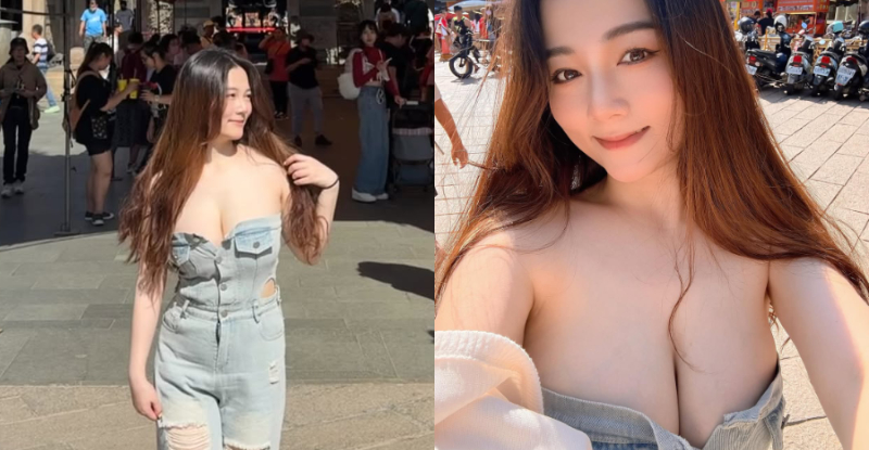 巨乳正妹「Erin」拜拜超誠意，「大曬雙峰」害信徒執念放不下！