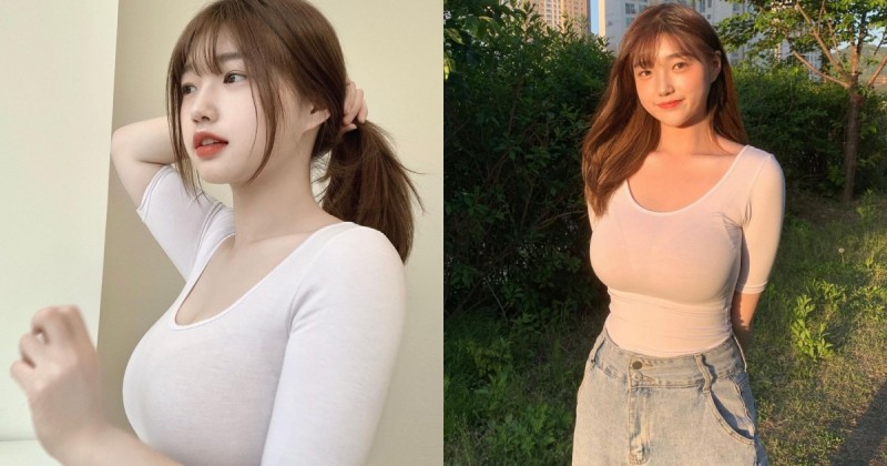 清純系巨乳妹「肉肉長對地方」！全身包緊緊也看得出「前凸後翹」好曲線！