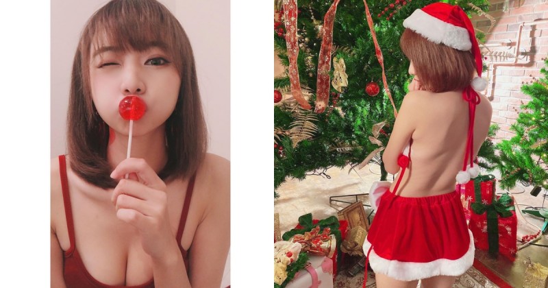 優質台南妹來囉！「優寶」短髮俏麗爆乳誘人，聖誕小鹿裸背等你來捕捉～