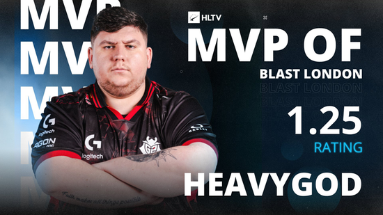 【蜗牛电竞】重神归位!HeavyGod荣膺BLAST伦敦公开赛MVP【EV扑克小游戏官网】