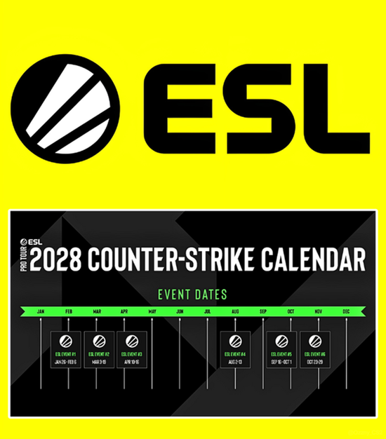 【蜗牛电竞】ESL公布2028年CS赛事日历:全年暂定六场【EV扑克小游戏官网】