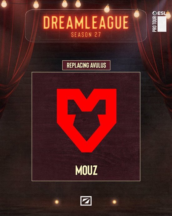 DOTA2梦幻联赛S27队伍变更：MOUZ替换AVULUS