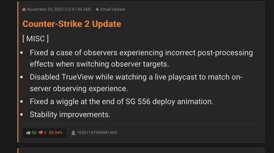 CS更新1120：提升游戏稳定性