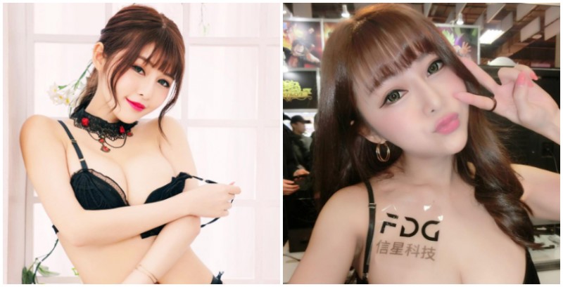 【蜗牛扑克】胸部停手把這招有看過嗎？「甜心正妹」安希在電玩展上表演最新的手把收納方式