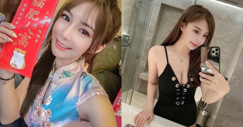 【蜗牛扑克】拜年就要穿旗袍！「電眼正妹」春節小露性感，隱藏版「雪肌美乳」好迷人！