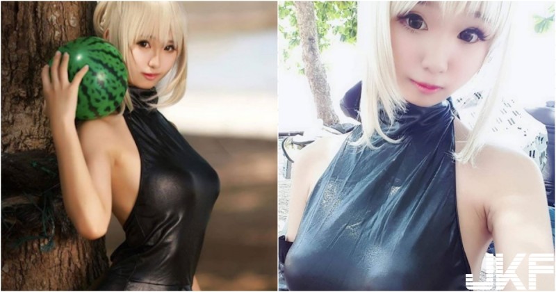 【蜗牛扑克】短髮萌妹海邊捧「西瓜排球奶」！前凸後翹的「飽滿雙球」感覺手感好厲害啊！