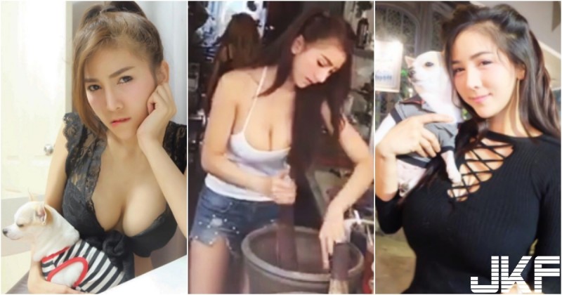 【蜗牛扑克】爆乳正妹「奶比狗頭大」！高顏值配上「洶湧乳量」原來就是路邊涼拌妹！