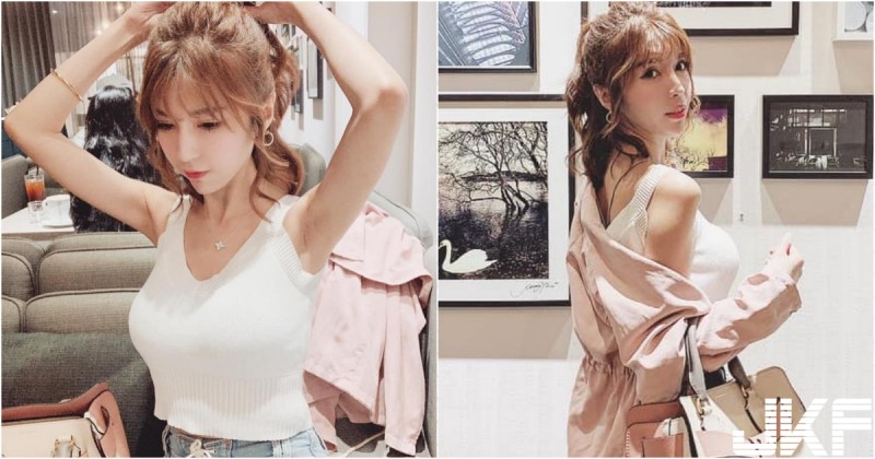 【蜗牛扑克】這件白衣不簡單！「氣質正妹」劉子瑜胸前任性包不住，連側面形狀都好明顯～