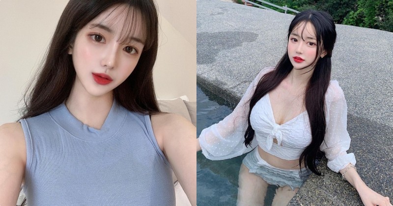 【蜗牛扑克】氣質正妹下水後「火辣曲線」現形，「白嫩美肌」腰細、胸好大！