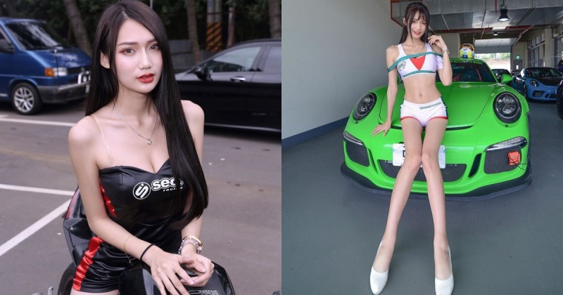 【蜗牛扑克】逆天長腿來襲！甜美車模「Vicky 邵婷」腿長114cm，「超亮車頭燈」也沒在客氣！