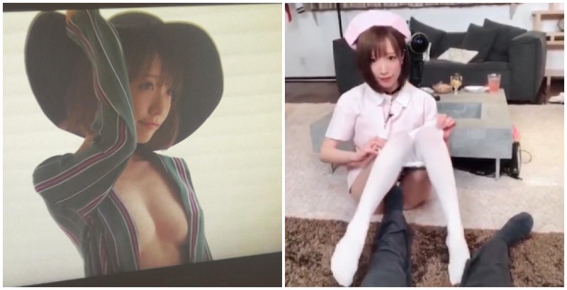 【蜗牛扑克】玩到直接脫掉內褲？寫真界H奶擔當「清水藍理」休息時玩太嗨直接連絲襪都直接脫了