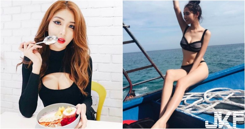 【蜗牛扑克】超兇妹子吃飯「胸前開洞」！渾圓美乳「狂露深溝」！比基尼出海照還秀美腿！