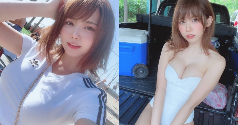 【蜗牛扑克】甜美小隻馬櫻花妹「Enako」斜背包勒出完美胸型！原來還是知名coser，各種「爆乳服裝」…