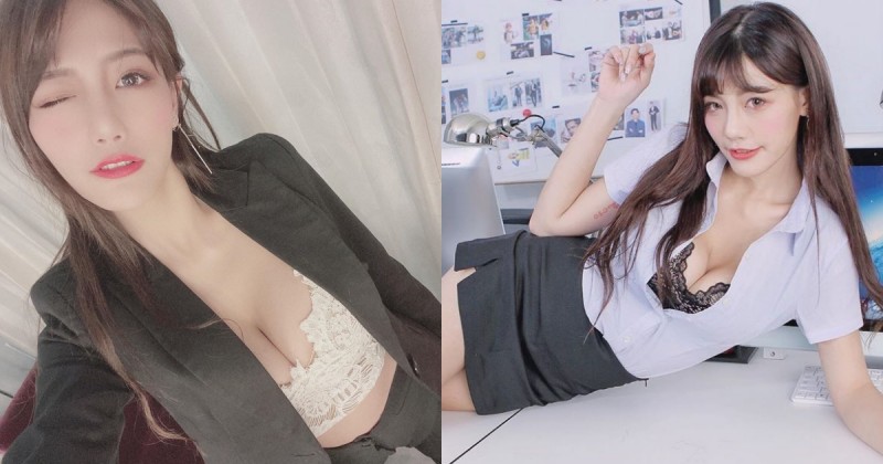 【蜗牛扑克】精神抖擻！「爆乳正妹同事」躺桌上，讓人難以專心的「超OP身材」！