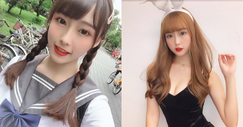 【蜗牛扑克】學生妹子「Angela」笑容超甜，「兔兔裝的深溝」有夠誘人！