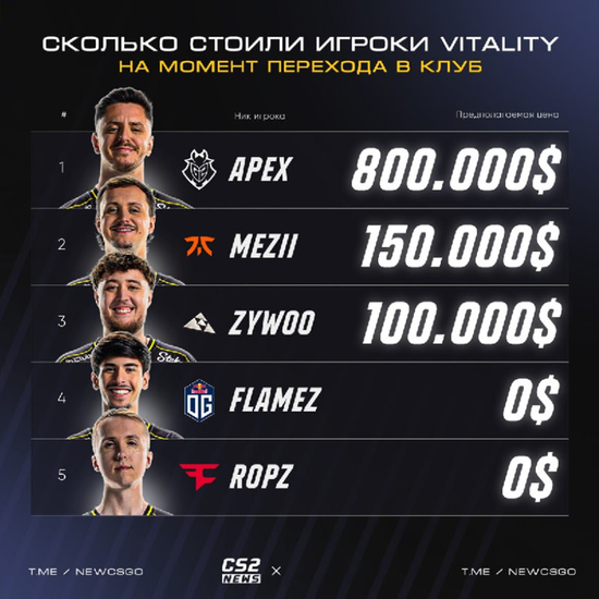 【蜗牛电竞】教科书级别的转会！凑齐VItality王朝战队仅需百万美元？【EV扑克小游戏官网】