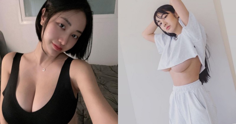 【蜗牛扑克】超兇猛韓國正妹！雙手抬高露出「飽滿南半球」，沈重份量光看就窒息！