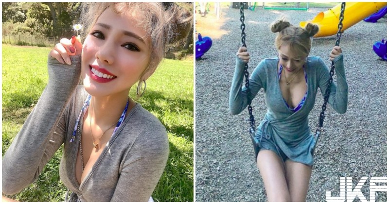 【蜗牛扑克】爆乳麻豆「中路大開盪鞦韆」，養眼深溝「畫面超波濤洶湧」！