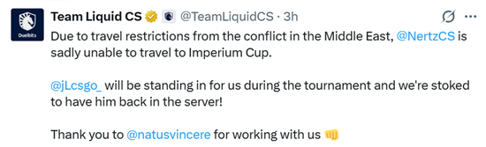 【蜗牛电竞】官宣：Liquid引入jL暂代NertZ出战罗马帝国之声杯【EV扑克小游戏官网】