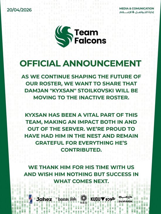 【蜗牛电竞】官宣：Falcons下放kyxsan【EV扑克小游戏官网】