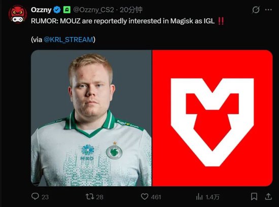 【蜗牛电竞】爆料:MOUZ有意引入Magisk出任指挥,Brollan或将下放【EV扑克小游戏官网】