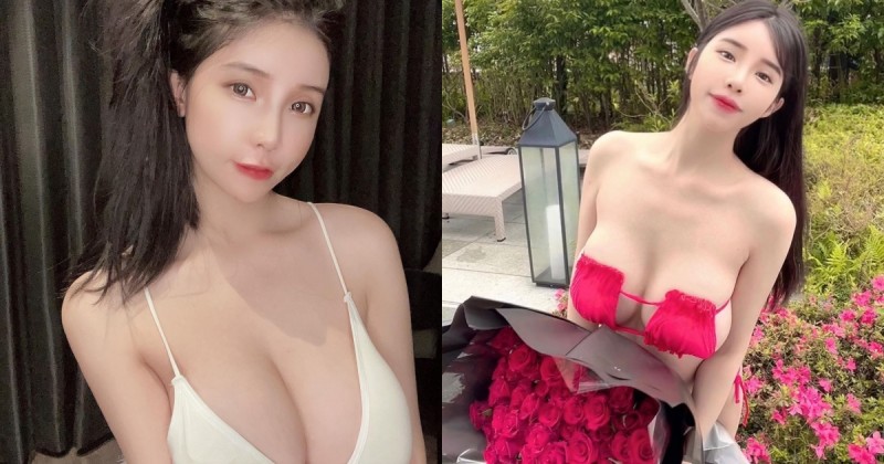 【蜗牛扑克】這比基尼太炸了！「性感巨乳妹」布包不住奶，大面積「雪白肌膚」露出畫面好狂！
